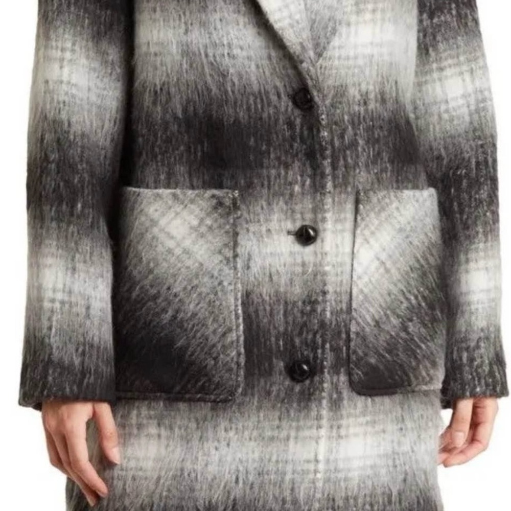 BCBGeneration Black and Gray Plaid Coat (oversized)